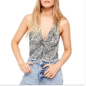 Free People Coco Zebra Print Tank Top size small